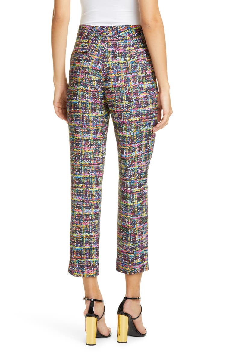 Etro Tweed Print Cady Cuff Crop Pants, Alternate, color, 