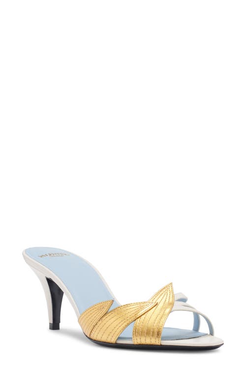 Valentino Open-toe High-heeled Sandals In Light Ivory/old Gold