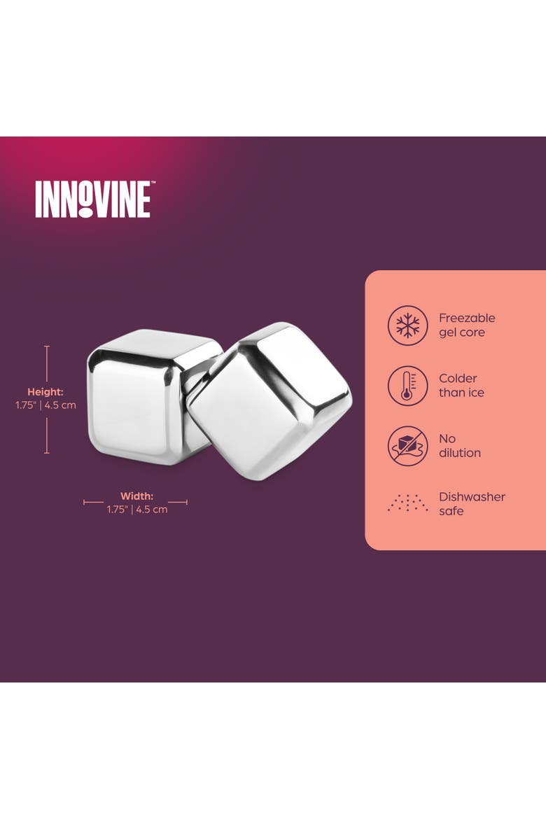 Large Stainless Steel Ice Cubes Set of 2, Alternate, color, Silver
