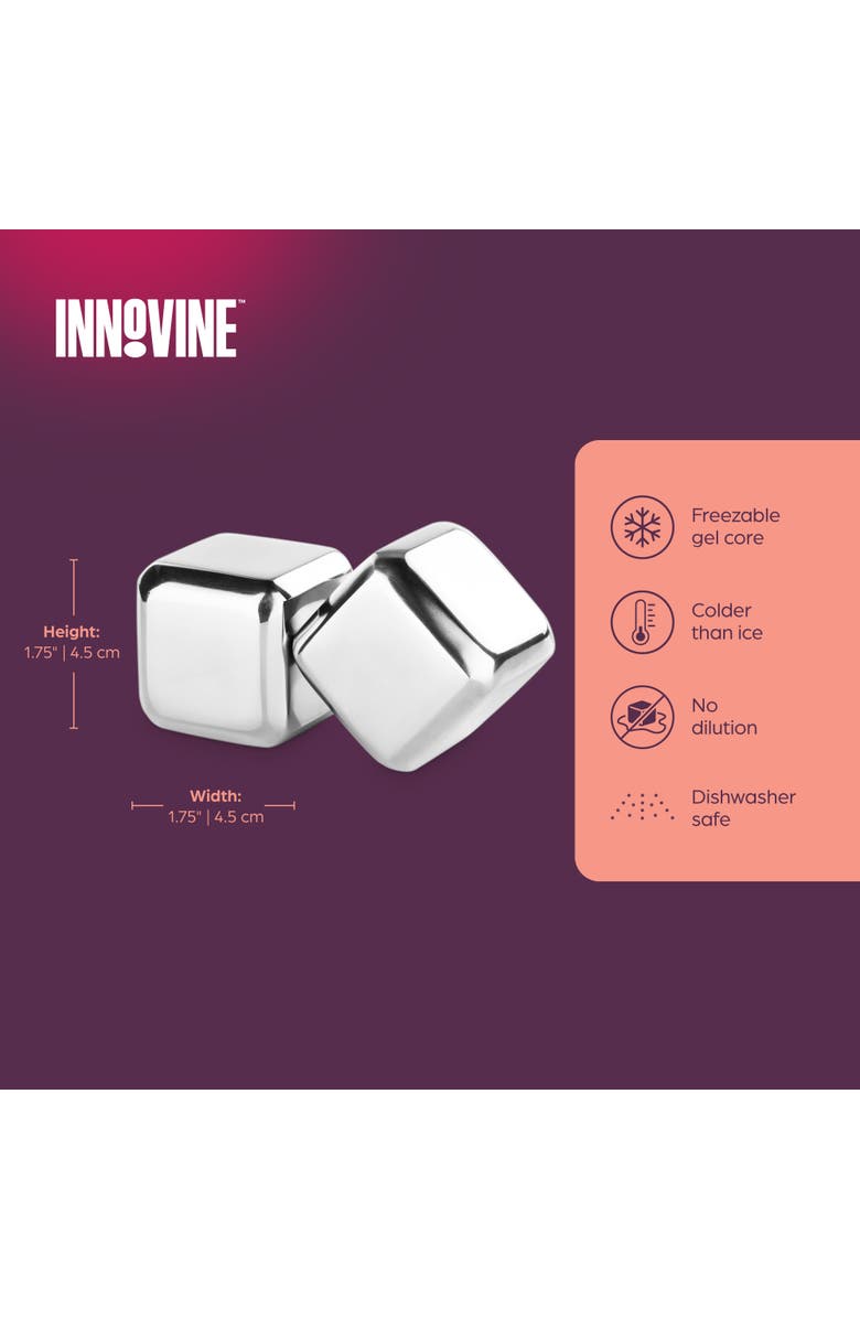 Innovine Large Stainless Steel Ice Cubes Set of 2, Alternate, color, Silver