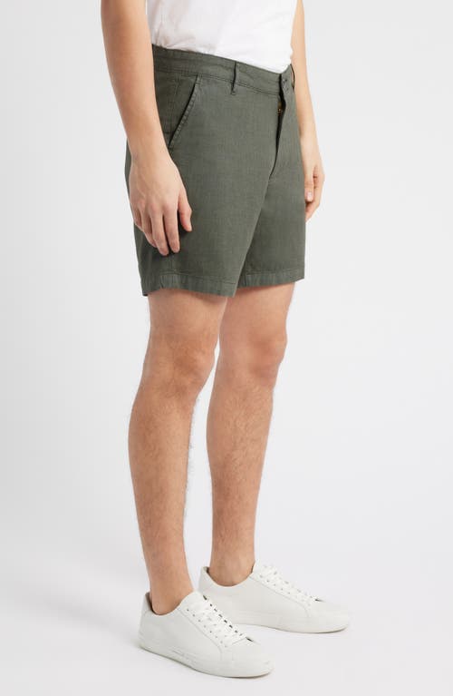 Ag Cipher Slim Fit Linen & Cotton Chino Shorts In Heathered Seaside Se