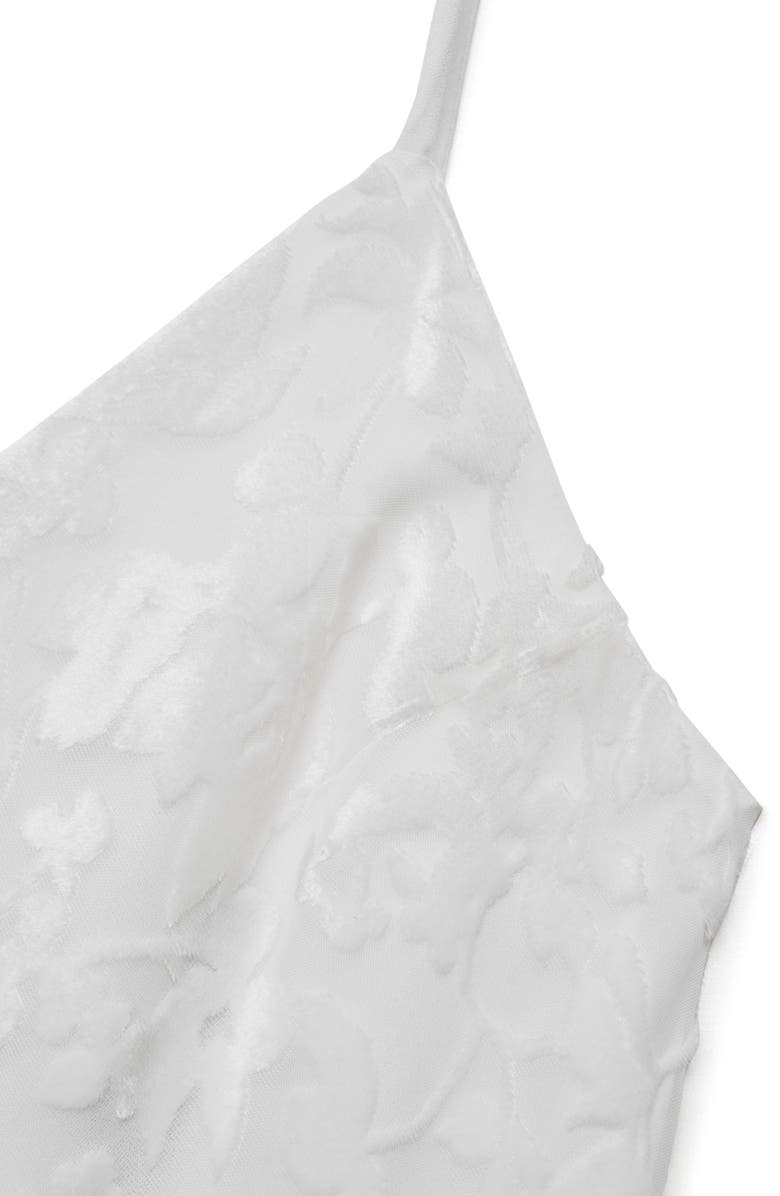 MANGO Floral Jacquard Dress, Alternate, color, Off White