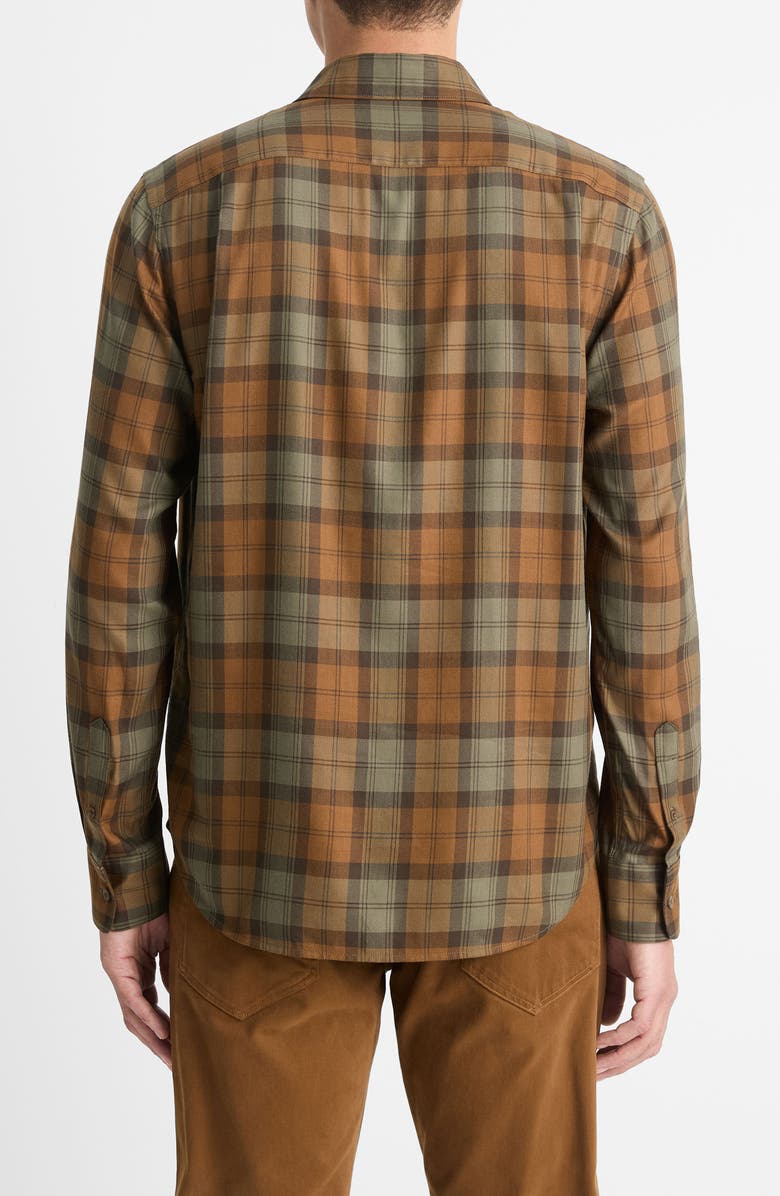 Vince Castaic Plaid Button-Up Shirt, Alternate, color, Surplus Olive/Vicuna