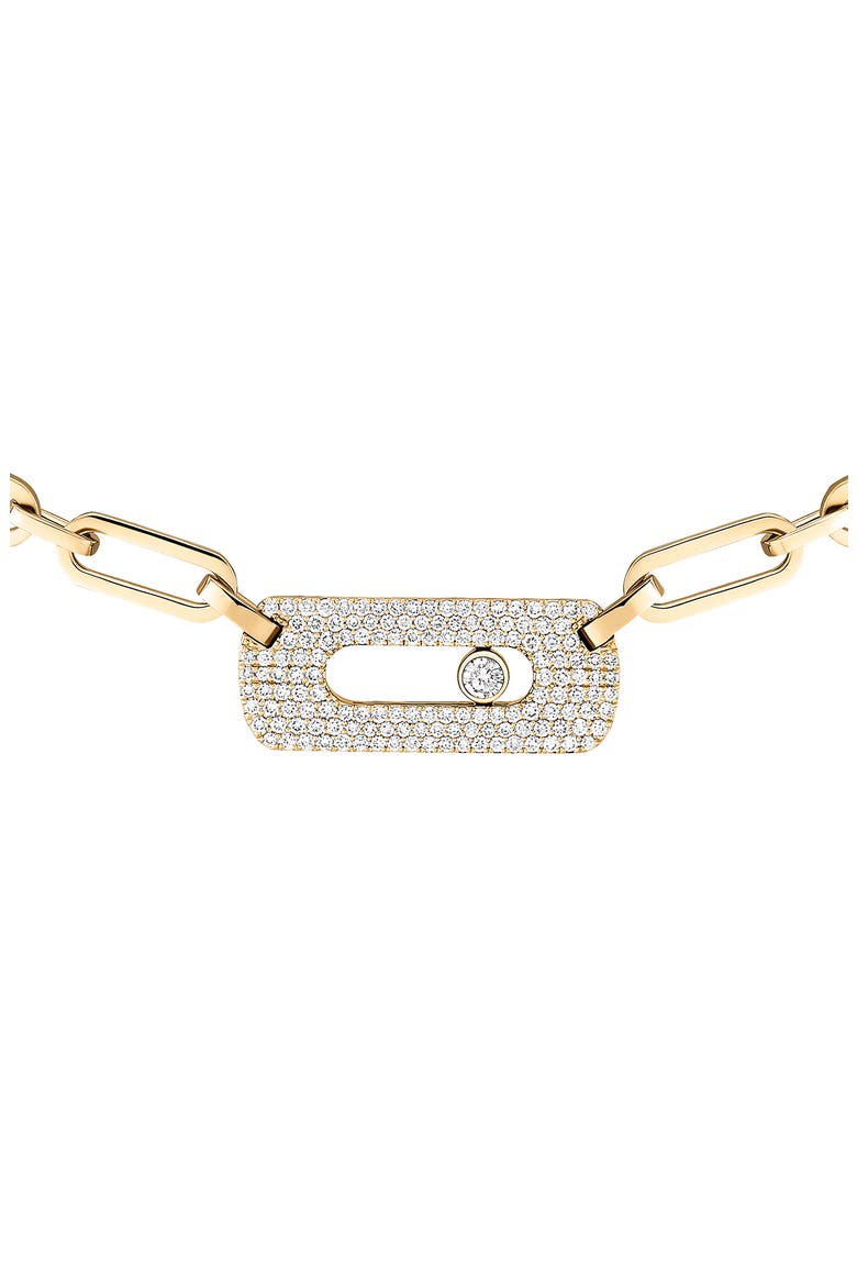 My Move Paperclip Pavé Diamond Pendant Necklace, Alternate, color, YELLOW GOLD