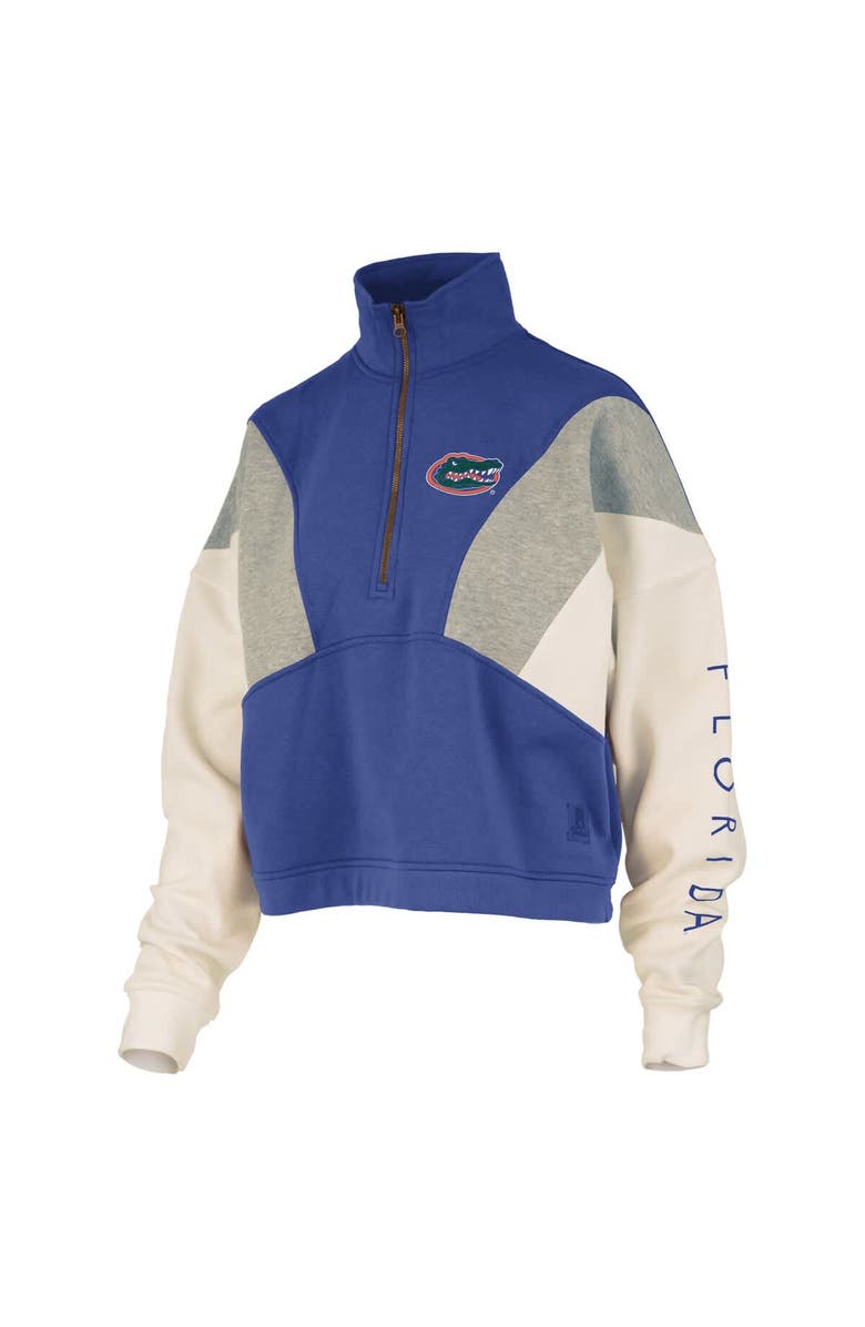 PRESSBOX Women's Pressbox Royal Florida Gators Ferrara Color Block Quarter-Zip Sweatshirt, Alternate, color, Royal