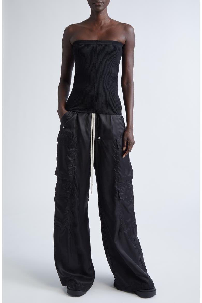 Rib Virgin Wool Blend Tube Top, Alternate, color, BLACK
