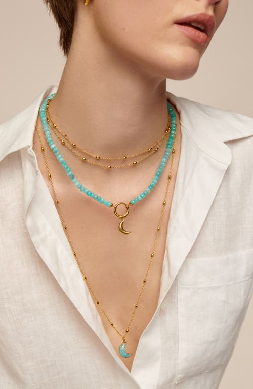 Monica Vinader X Fei Crescent Moon Pendant Charm In Gold Vermeil