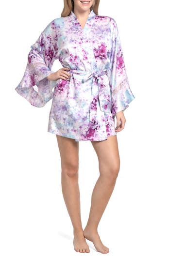 In Bloom By Jonquil Sabrina Print Satin Wrap In Multi