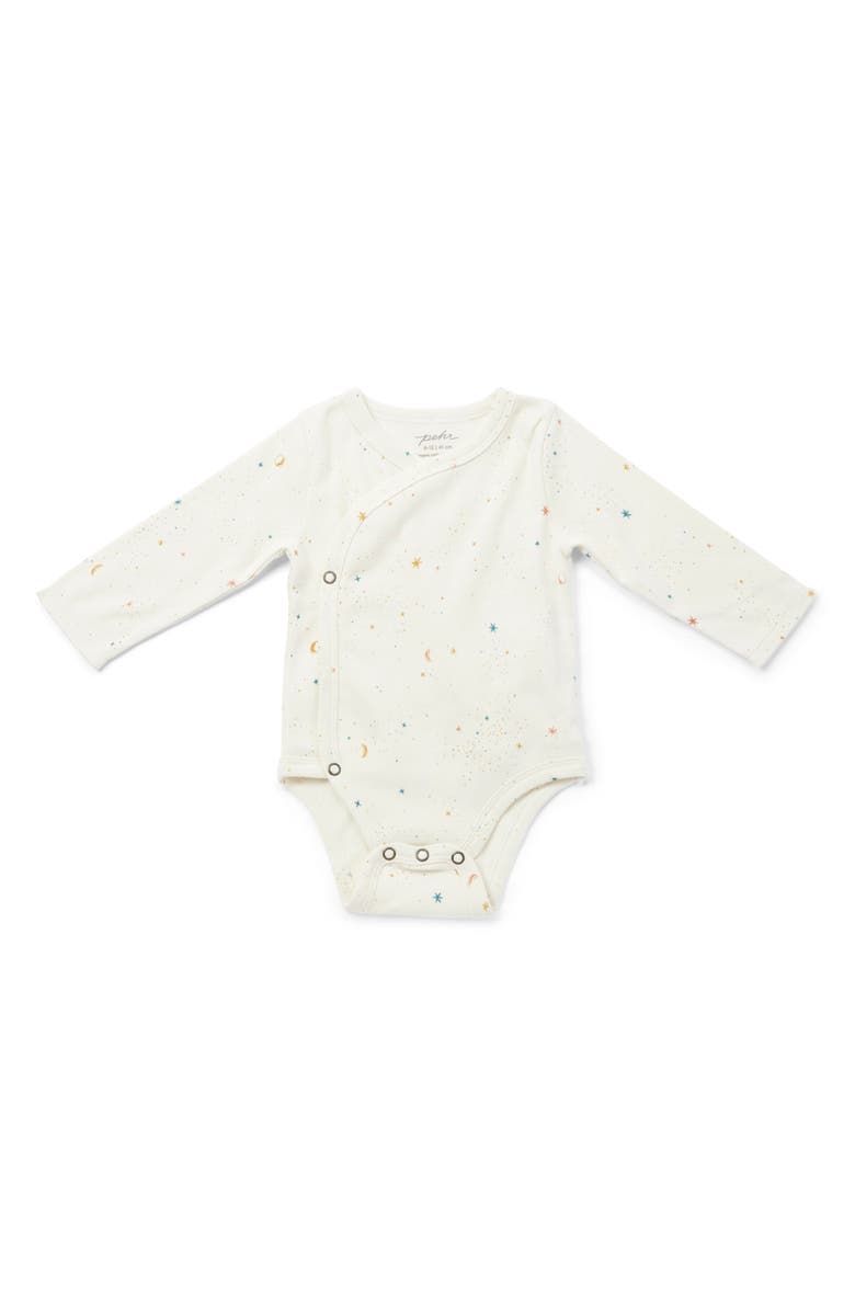 Pehr Celestial Organic Cotton Wrap Bodysuit, Main, color, 