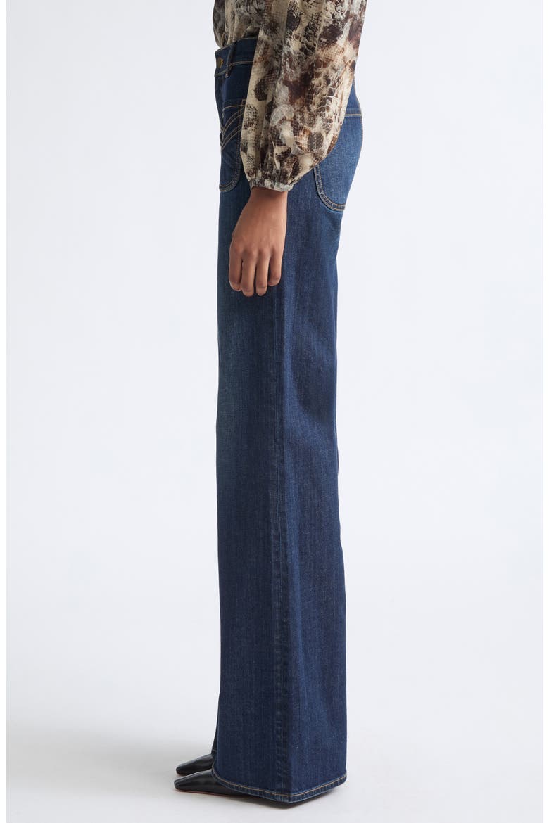 Heidi Wide Leg High Waist Jeans, Alternate, color, DARK RINSE