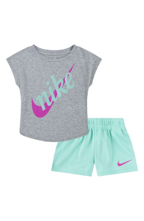 Kids' Script Future Logo Graphic T-Shirt & Mesh Shorts Set (Little Kid)