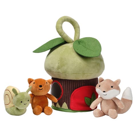 Treehouse Soft Plush Interactive Play Set with Stuffed Animal Toys
