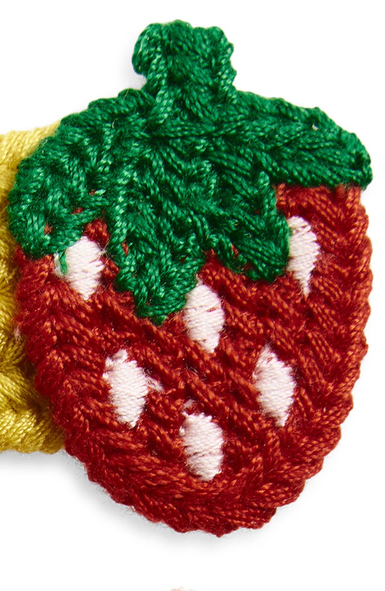 Cara Kids' 3-Pack Knit Fruit Hair Clips, Alternate, color, Red Multi