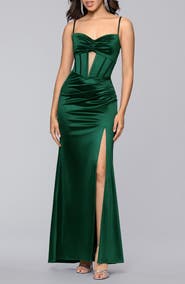 Blondie Nites Corset Satin Column Gown