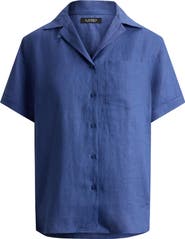 Lauren Ralph Lauren Tissue Linen Button-Up Camp Shirt