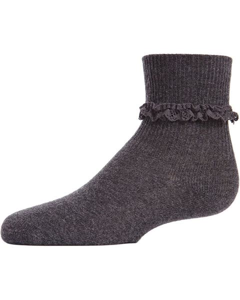 Eyelet-Ruffle-Trim Ankle Sock (Baby)