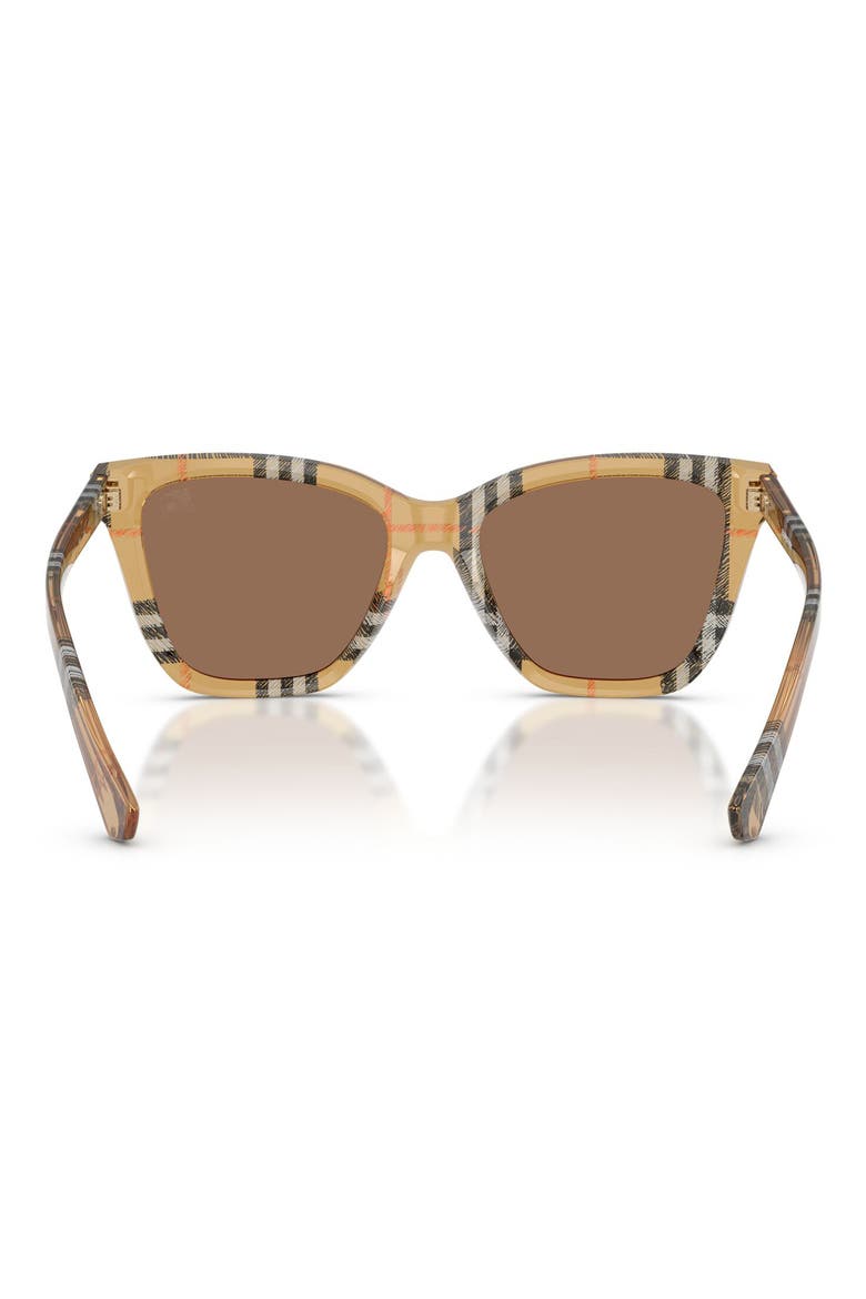 54mm Square Sunglasses, Alternate, color, CHECK SAND / DARK BROWN