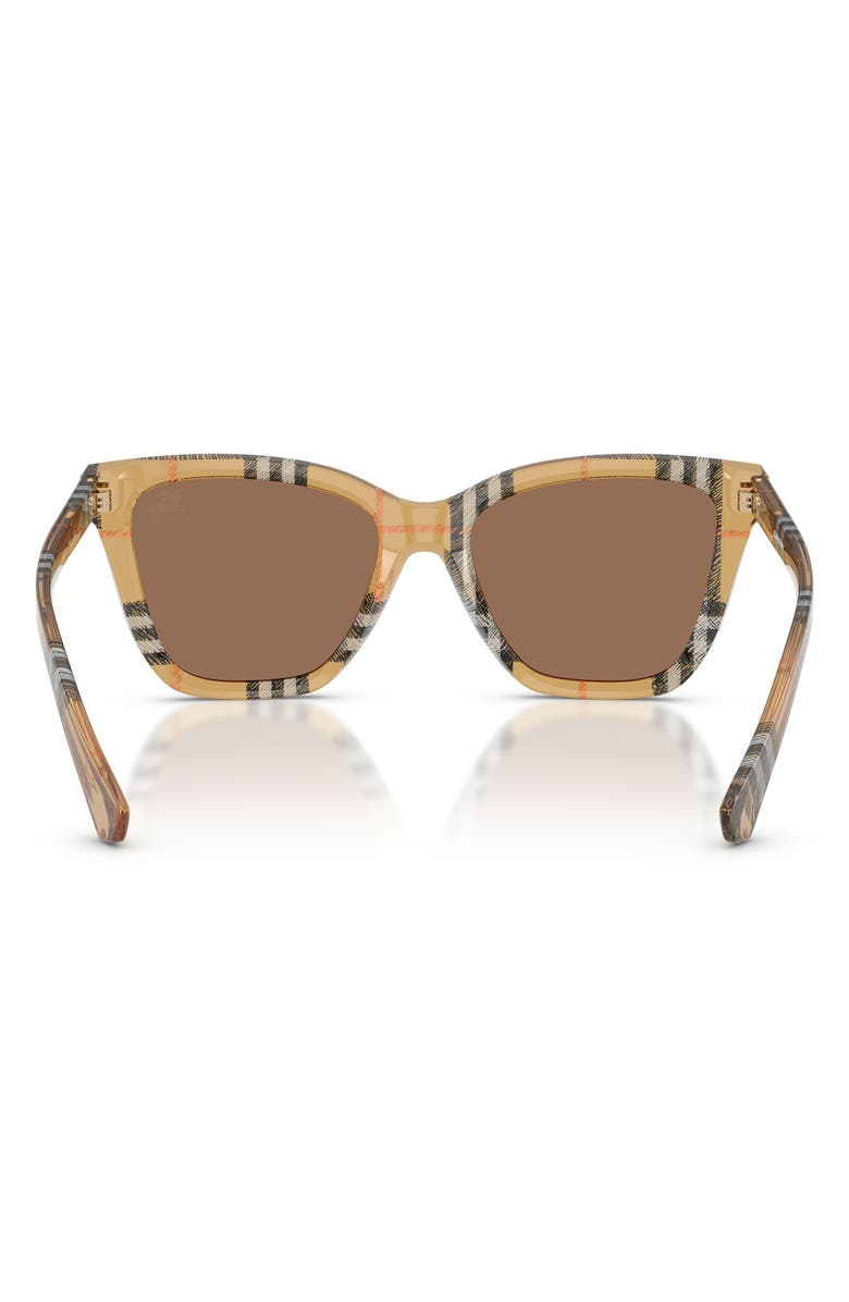 Burberry 54mm Square Sunglasses, Alternate, color, Check Sand / Dark Brown