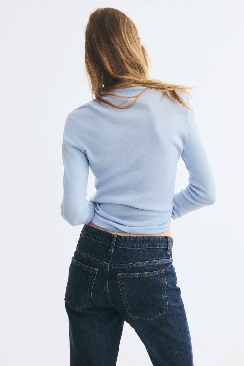 Cashmere-Blend Turtleneck Sweater, Alternate, color, Light blue