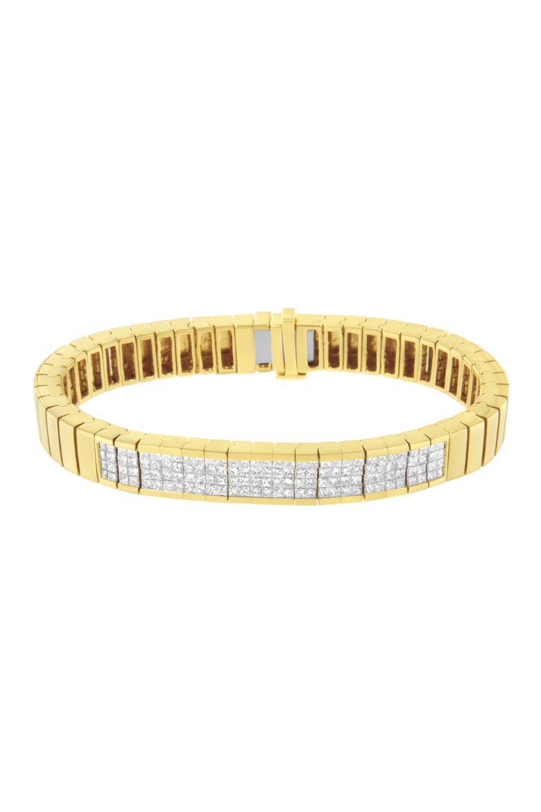 14K Yellow Gold 3 5/8 cttw Diamond ID Tennis Bracelet, Alternate, color, Yellow