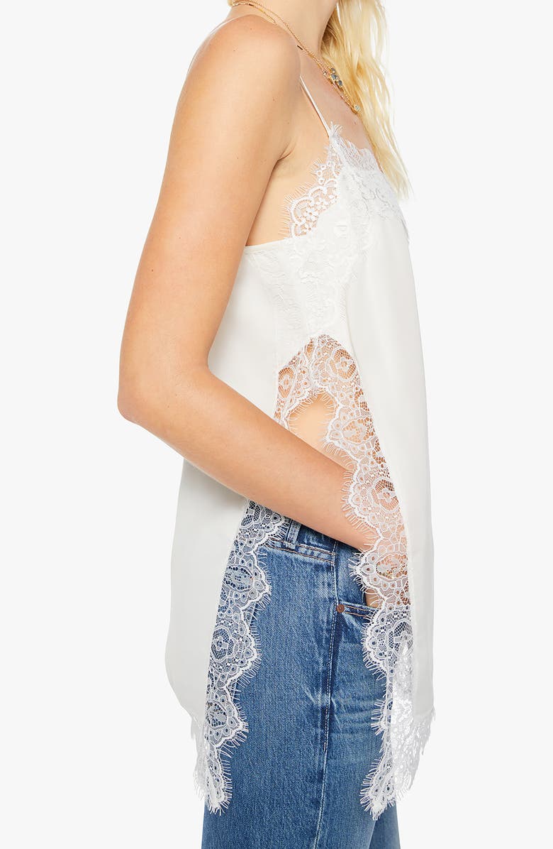MOTHER The Sweettalker Lace Trim Camisole, Alternate, color, White