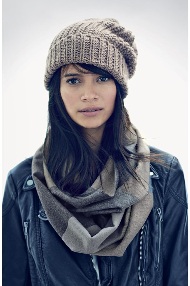 CHUNKY KNIT BEANIE, Alternate, color, GREY VIOLET
