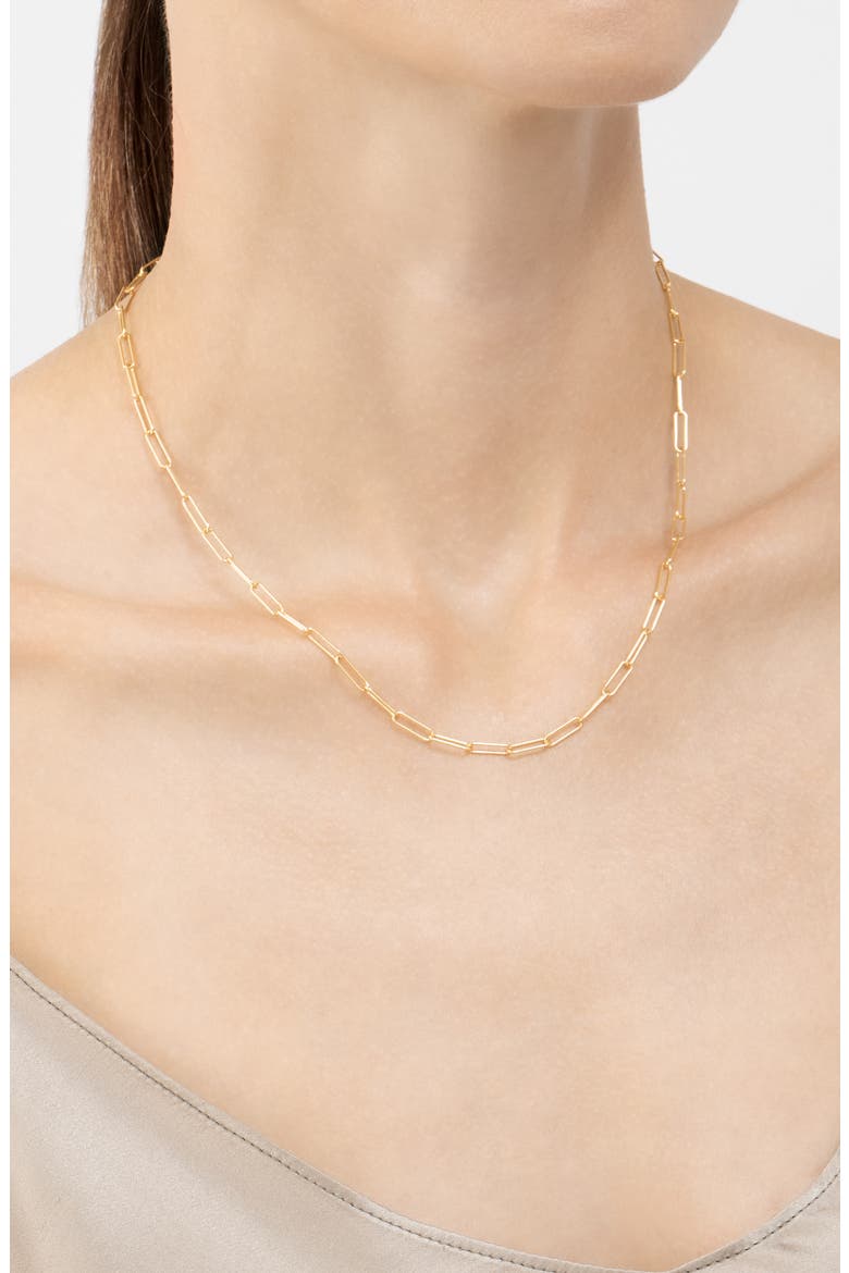 Paper Clip Necklace, Alternate, color, YELLOW