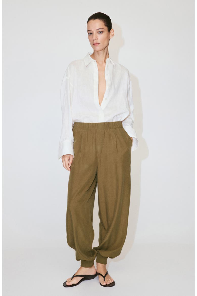 Baggy Lyocell Pants, Alternate, color, KHAKI GREEN