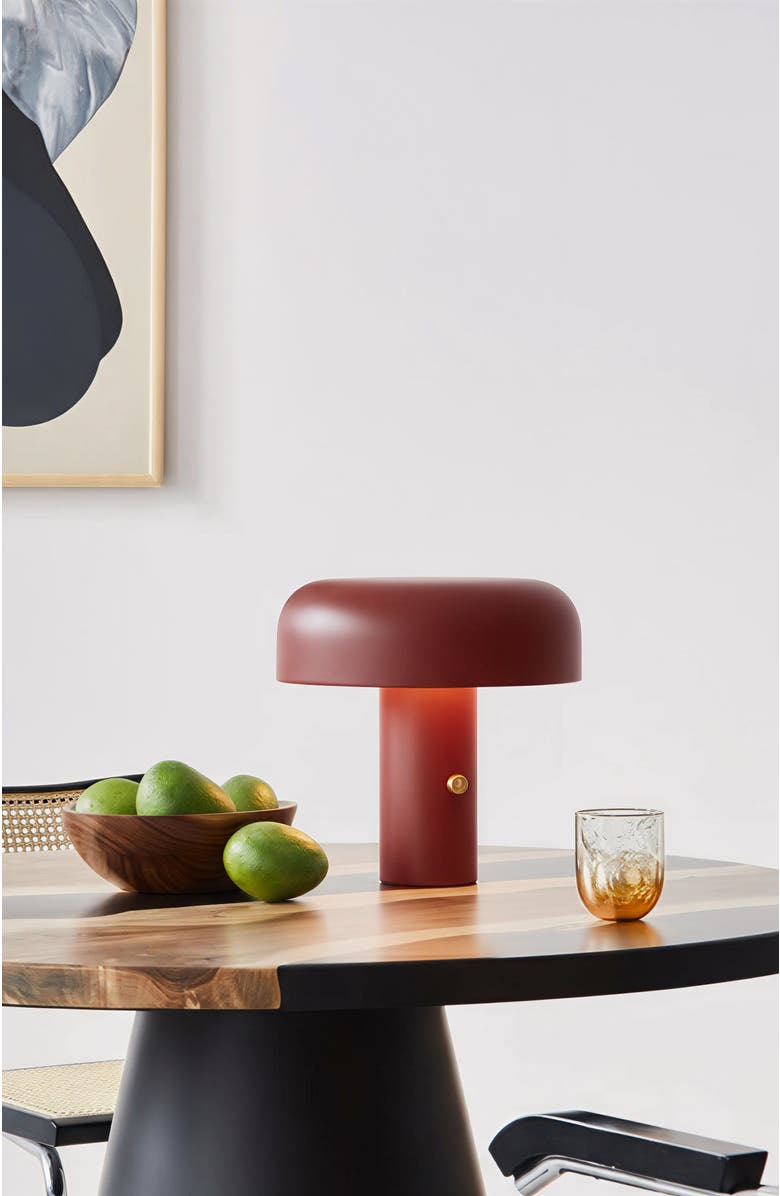 Brightech Anita Cream 12" Modern and Elegant LED Table Lamp with Brass Rotary Knob, Alternate, color, Cream