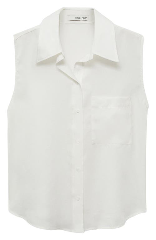 MANGO MANGO SLEEVELESS BUTTON-UP SHIRT 
