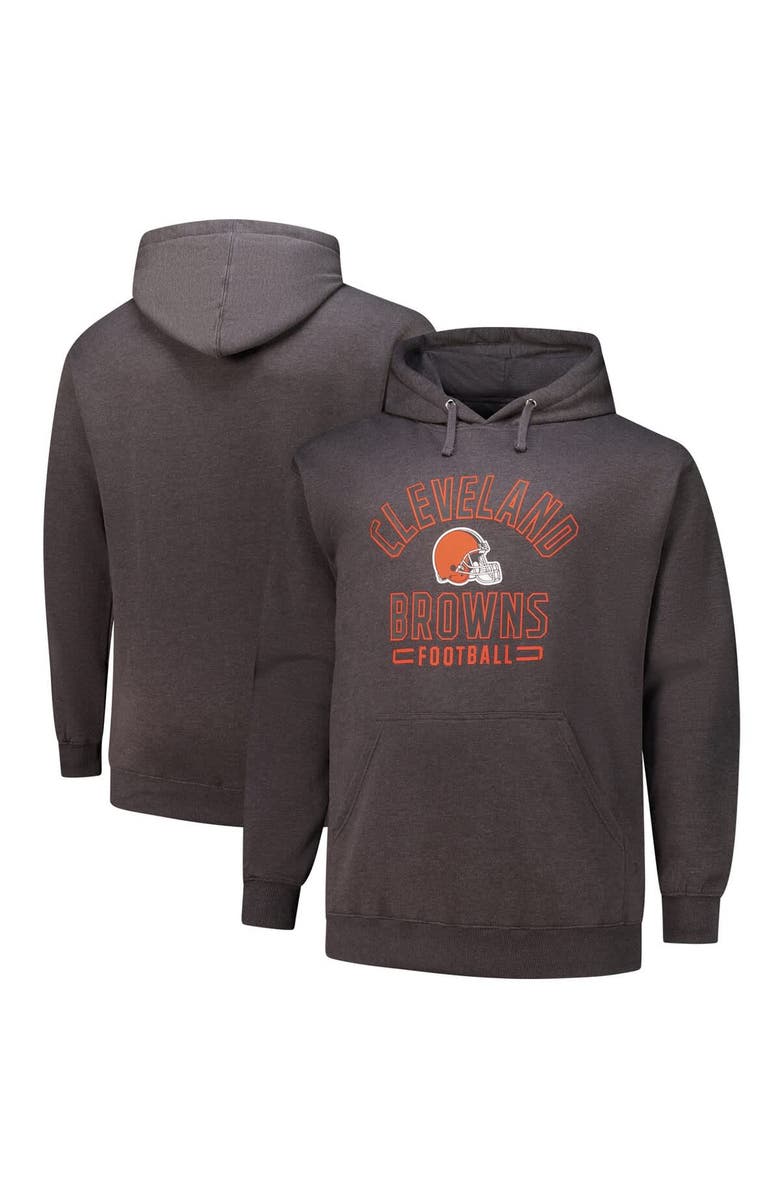 FANATICS Men's Fanatics Heather Charcoal Cleveland Browns Big & Tall Pullover Hoodie, Main, color, Heather Charcoal