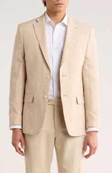 Tommy Hilfiger Two Button Notch Lapel Woven Linen Sport Coat