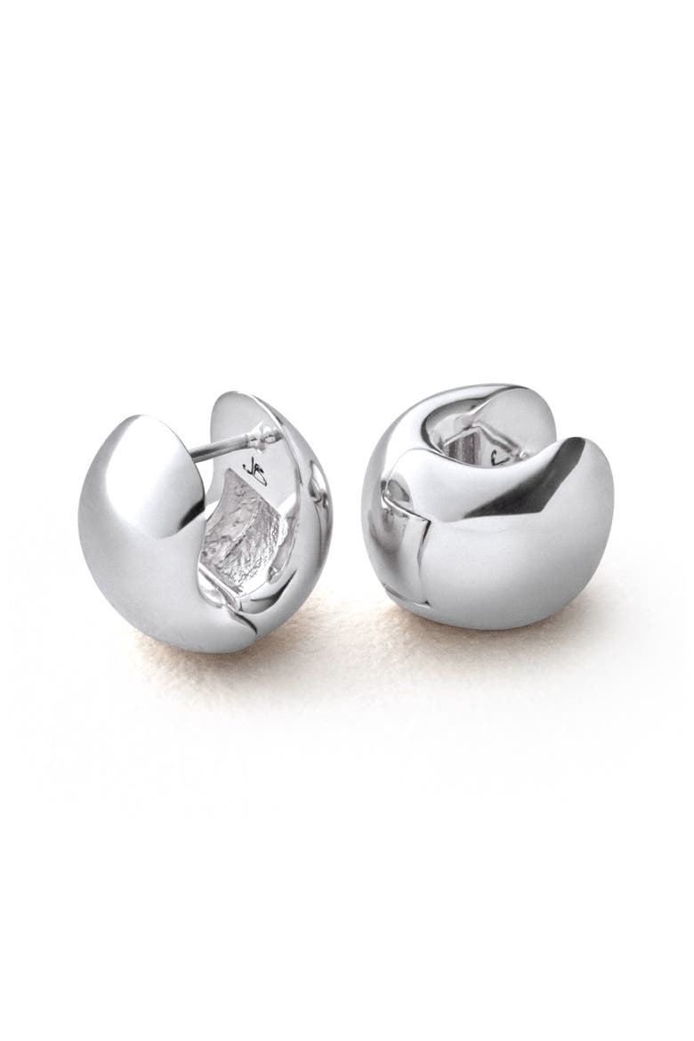 Mini Gemma Huggie Hoop Earrings, Main, color, HIGH POLISH SILVER