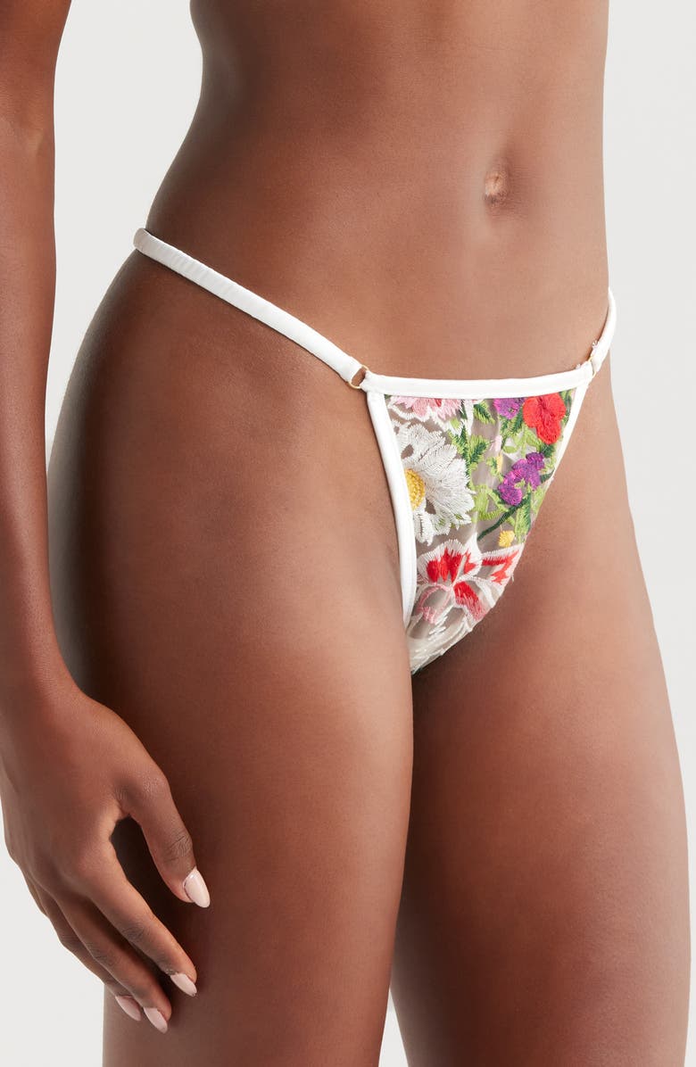 KILO BRAVA Lace G-String Thong, Alternate, color, Multicolor Floral