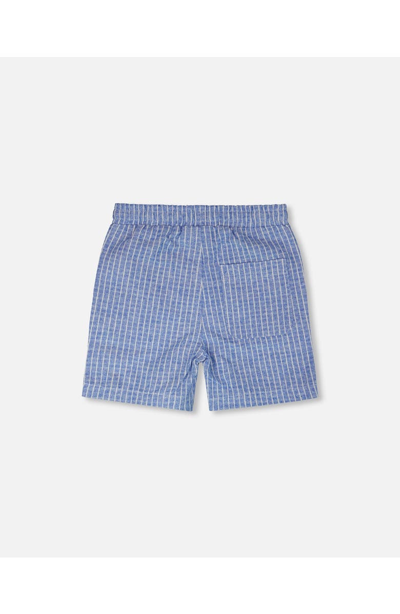 Deux par Deux Denim Stripes Chambray Shorts, Alternate, color, Blue Denim Stripes