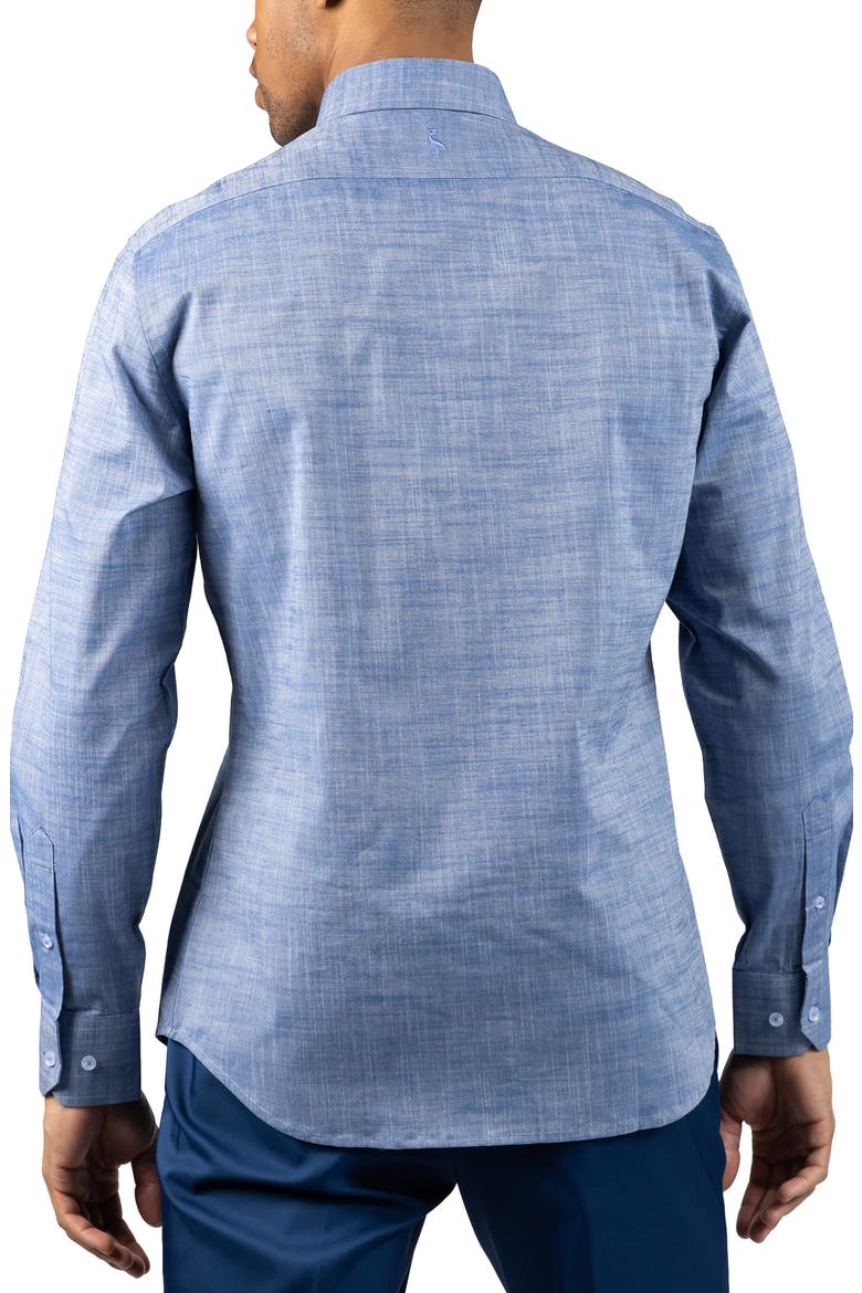 Signature Cotton Chambray Button-Down Shirt, Alternate, color, DENIM