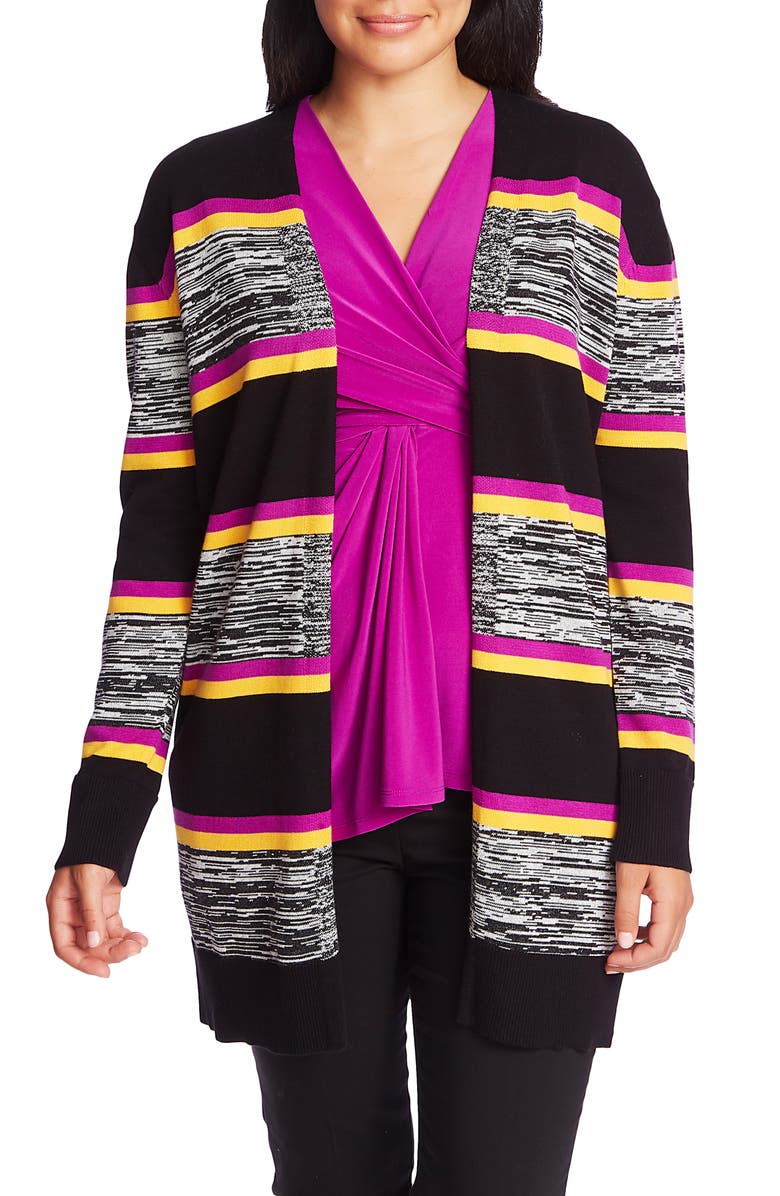 Chaus Stripe Open Front Cardigan, Main, color, 