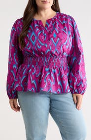 SUGARLIPS Ivani Mirana Smocked Waist Peplum Top