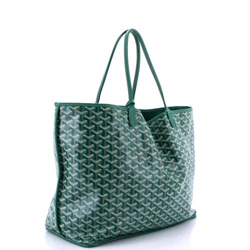 Pre-owned Goyard  Goyard Anjou Reversible Tote Coated Canvas Gm In Green