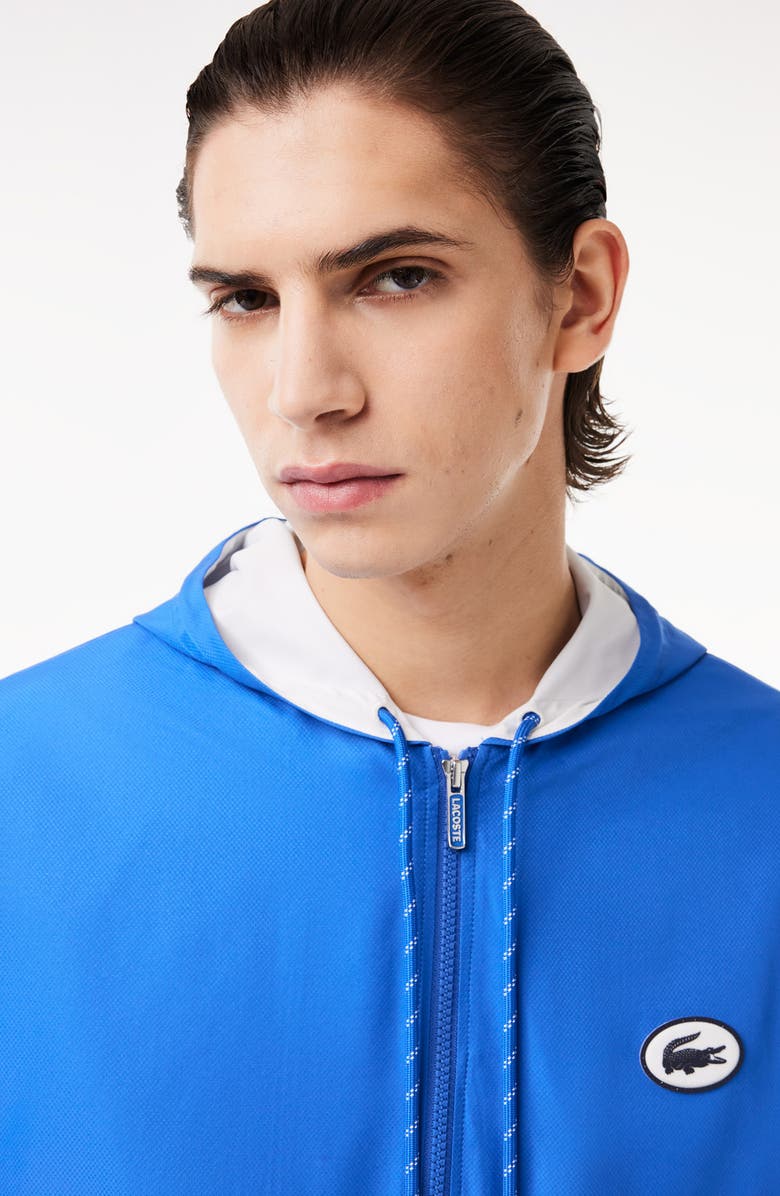 Lacoste Water Repellent Colorblock Hooded Jacket, Alternate, color,
