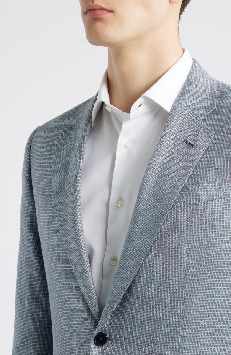 Emporio Armani Textured Viscose & Silk Sport Coat, Alternate, color, Teal