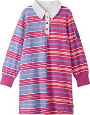 Hatley Kids' Colorblock Stripe Long Sleeve Cotton Dress