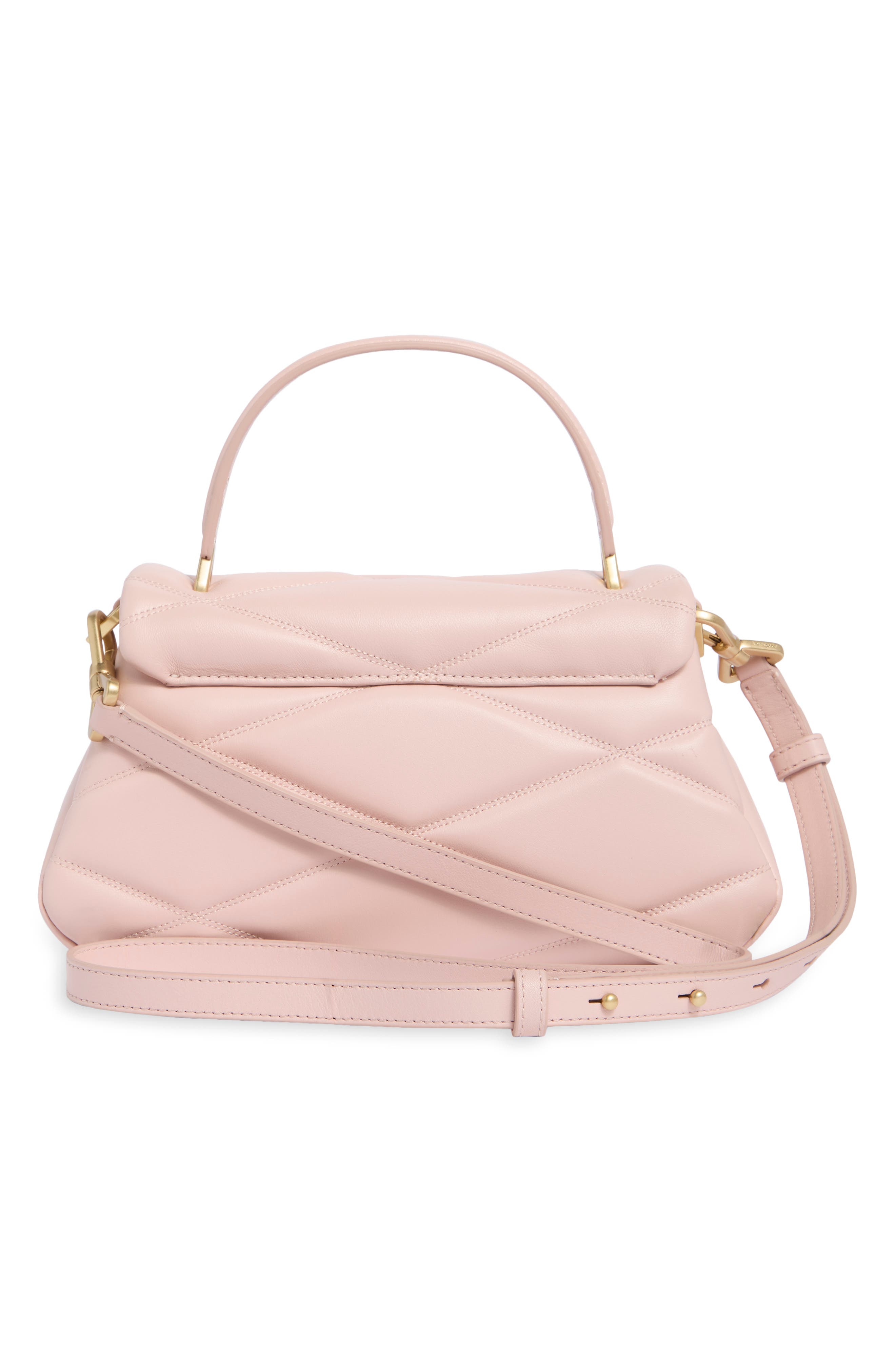Small Grace Quilted Leather Top Handle Bag, Alternate, color, ROSE SMOKE