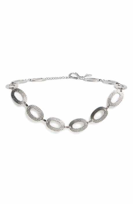 Vince Camuto Hammered Oval Chain Belt