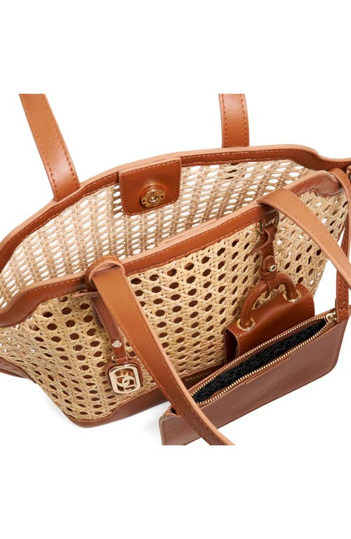 Dune London Dinidecided Rattan Shoulder Bag In Natural