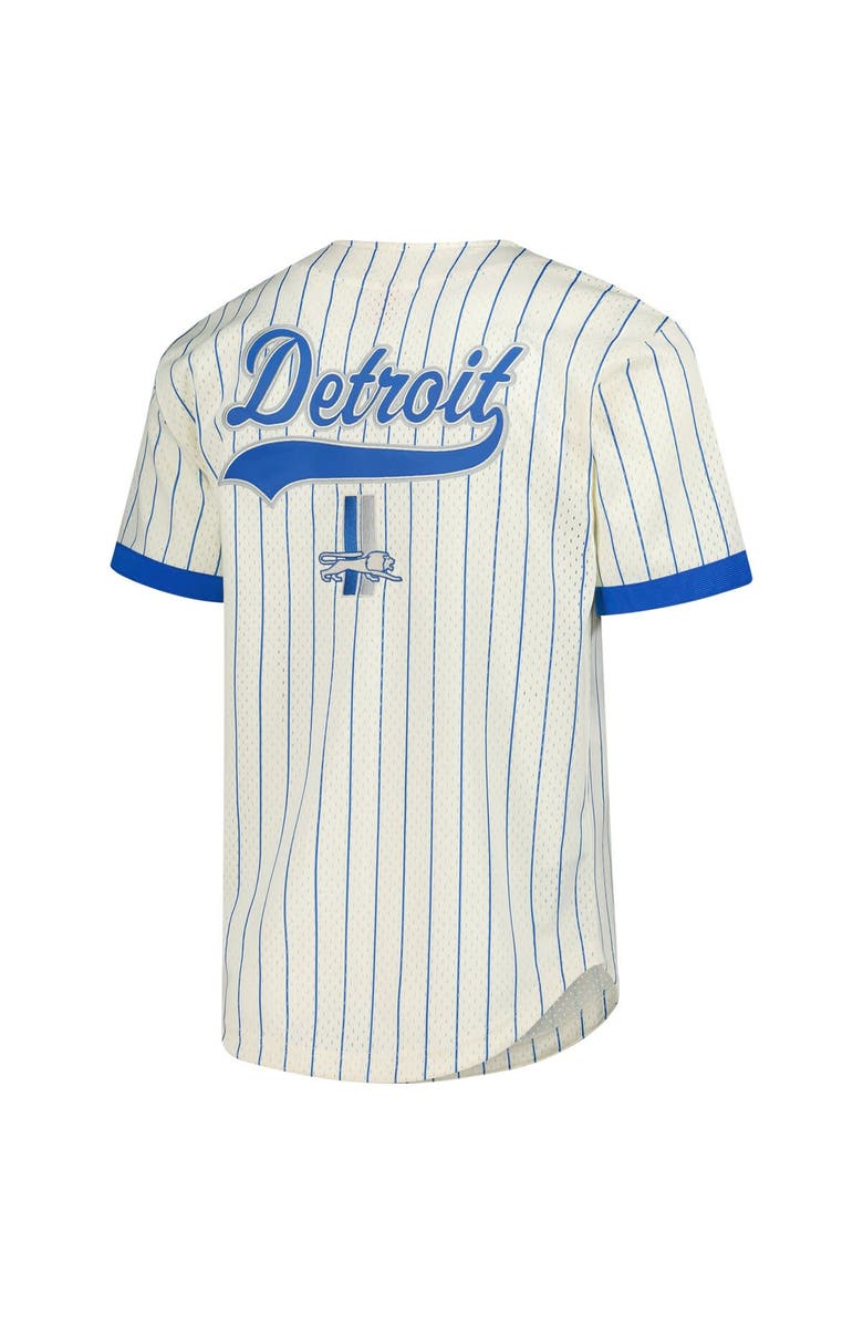 Mitchell & Ness Men's Mitchell & Ness  Cream Detroit Lions Final Seconds Vintage Logo Mesh Button-Up Shirt, Alternate, color, Cream