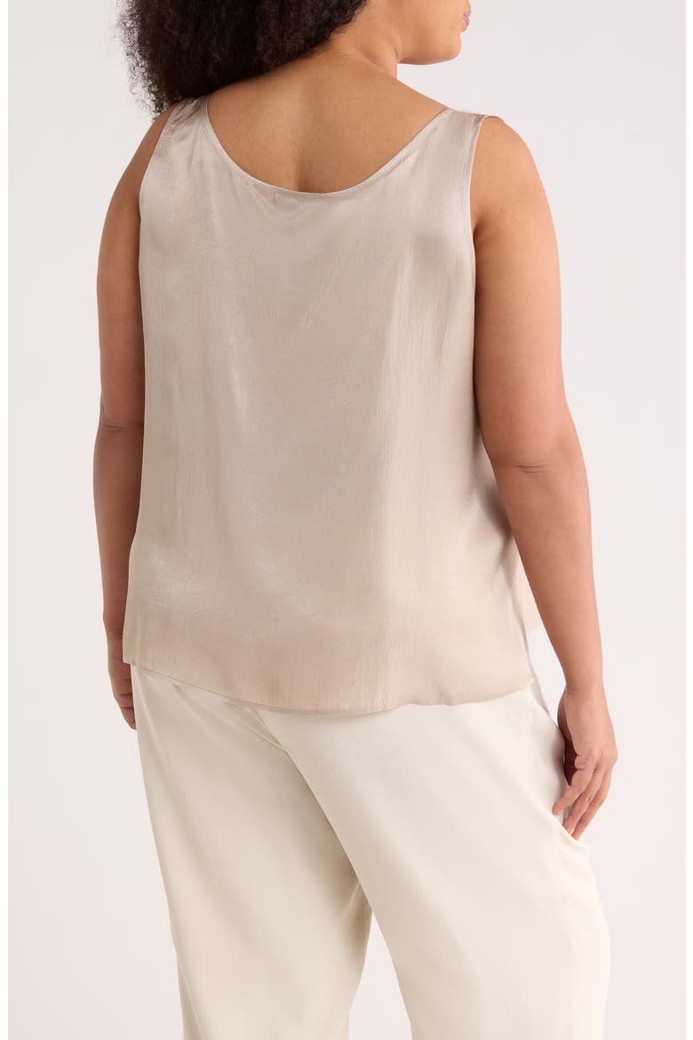 Scoop Neck Satin Tank, Alternate, color, WHEAT