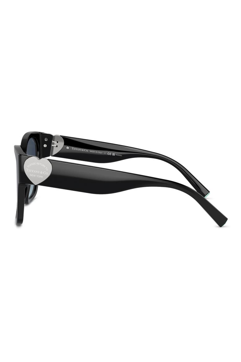 54mm Gradient Polarized Square Sunglasses, Alternate, color, BLACK