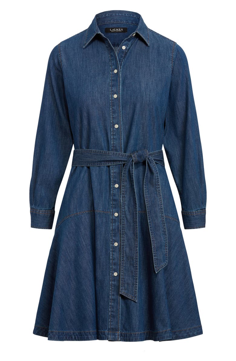 Lauren Ralph Lauren Long Sleeve Belted Denim Shirtdress, Alternate, color,