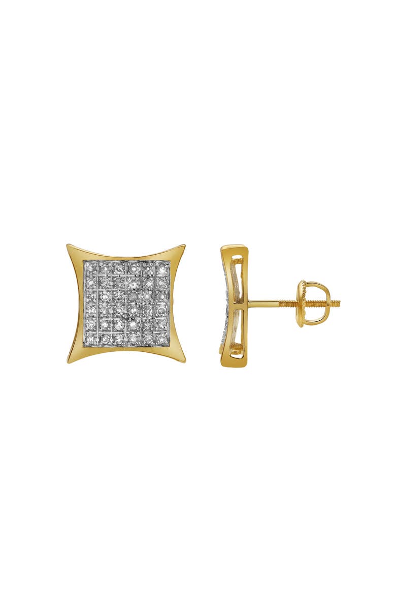 LuvMyJewelry Bravura 10K Yellow Gold Diamond Unisex Earrings - 0.27 Cts, Alternate, color, 10K Yellow Gold